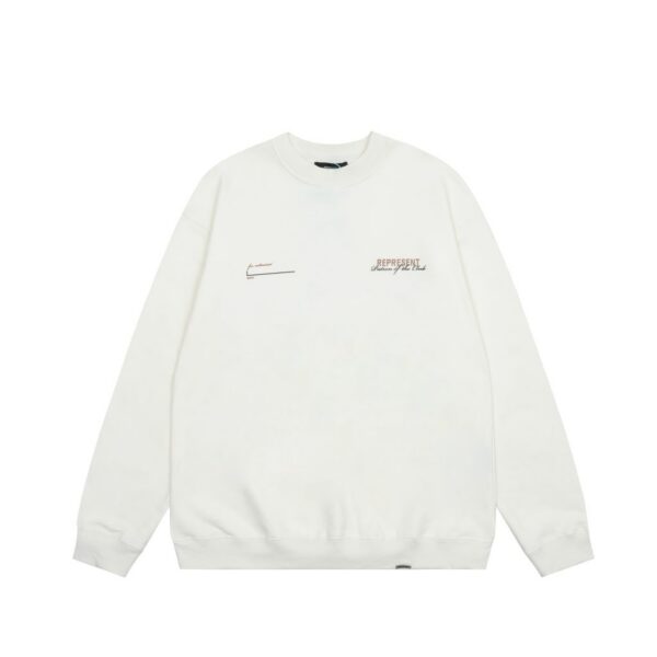 Represent Owners Club Line Logo Crewneck Sweatshirt White OKZY20261614