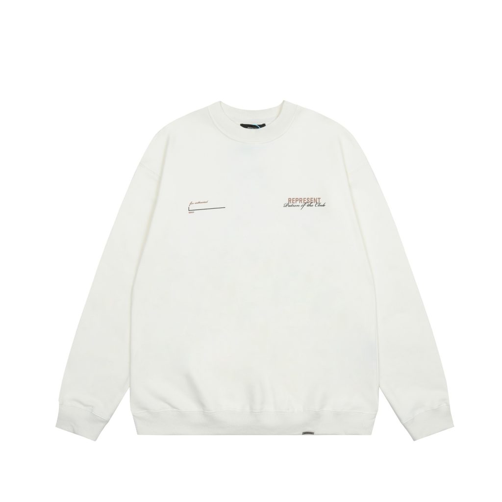 Represent Owners Club Line Logo Crewneck Sweatshirt White OKZY20261614