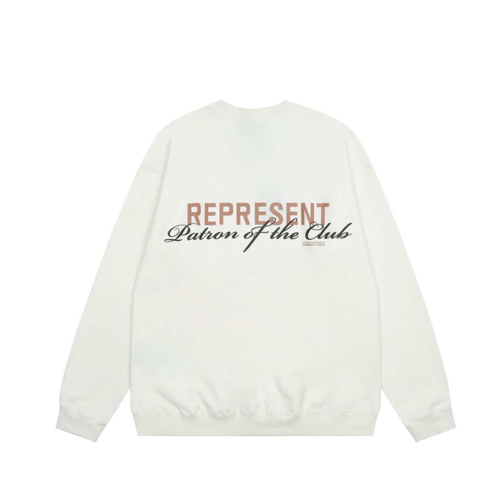 Represent Owners Club Line Logo Crewneck Sweatshirt White OKZY20261614