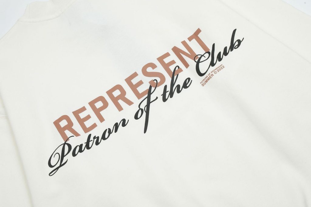 Represent Owners Club Line Logo Crewneck Sweatshirt White OKZY20261614