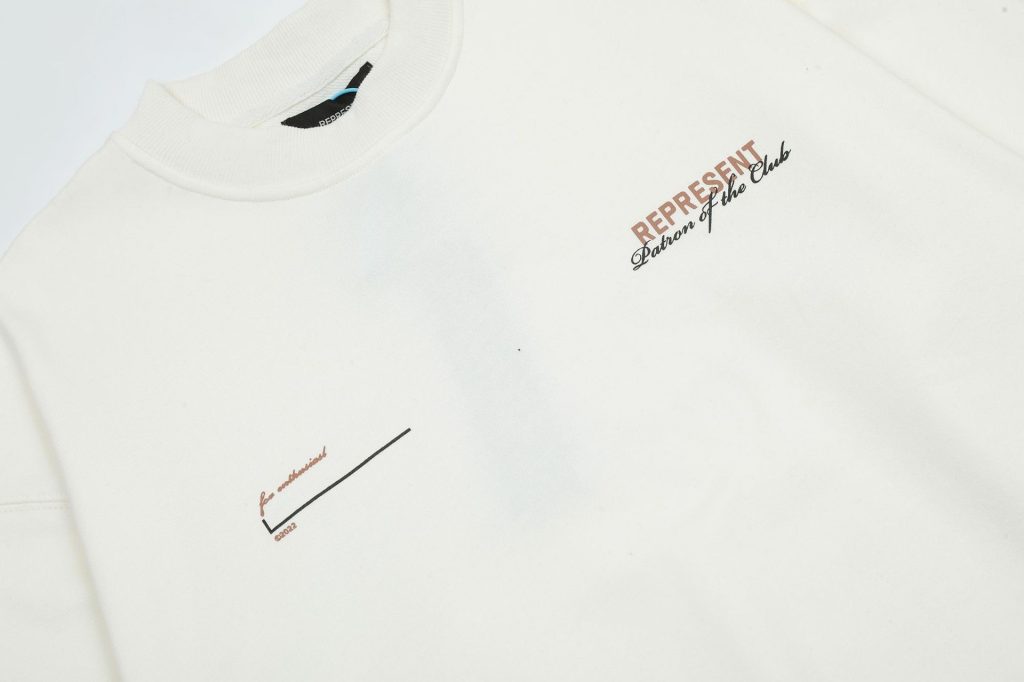 Represent Owners Club Line Logo Crewneck Sweatshirt White OKZY20261614