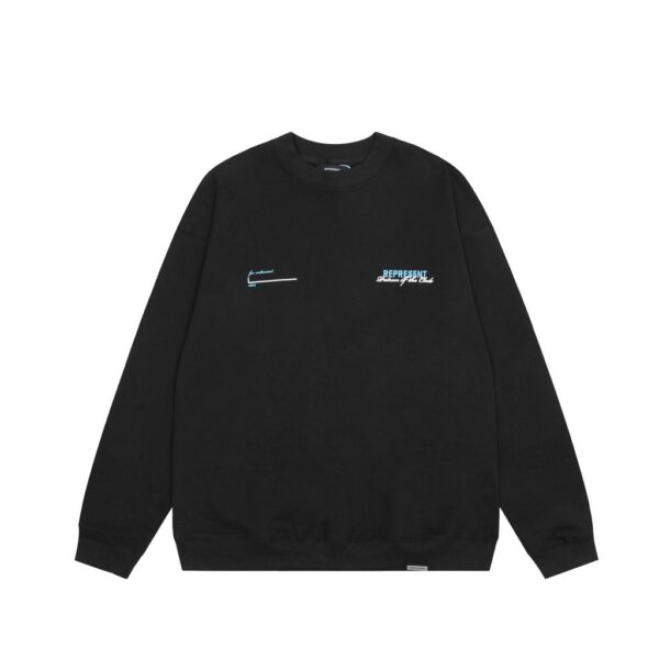 Represent Owners Club Line Logo Crewneck Sweatshirt Black OKZY20261615