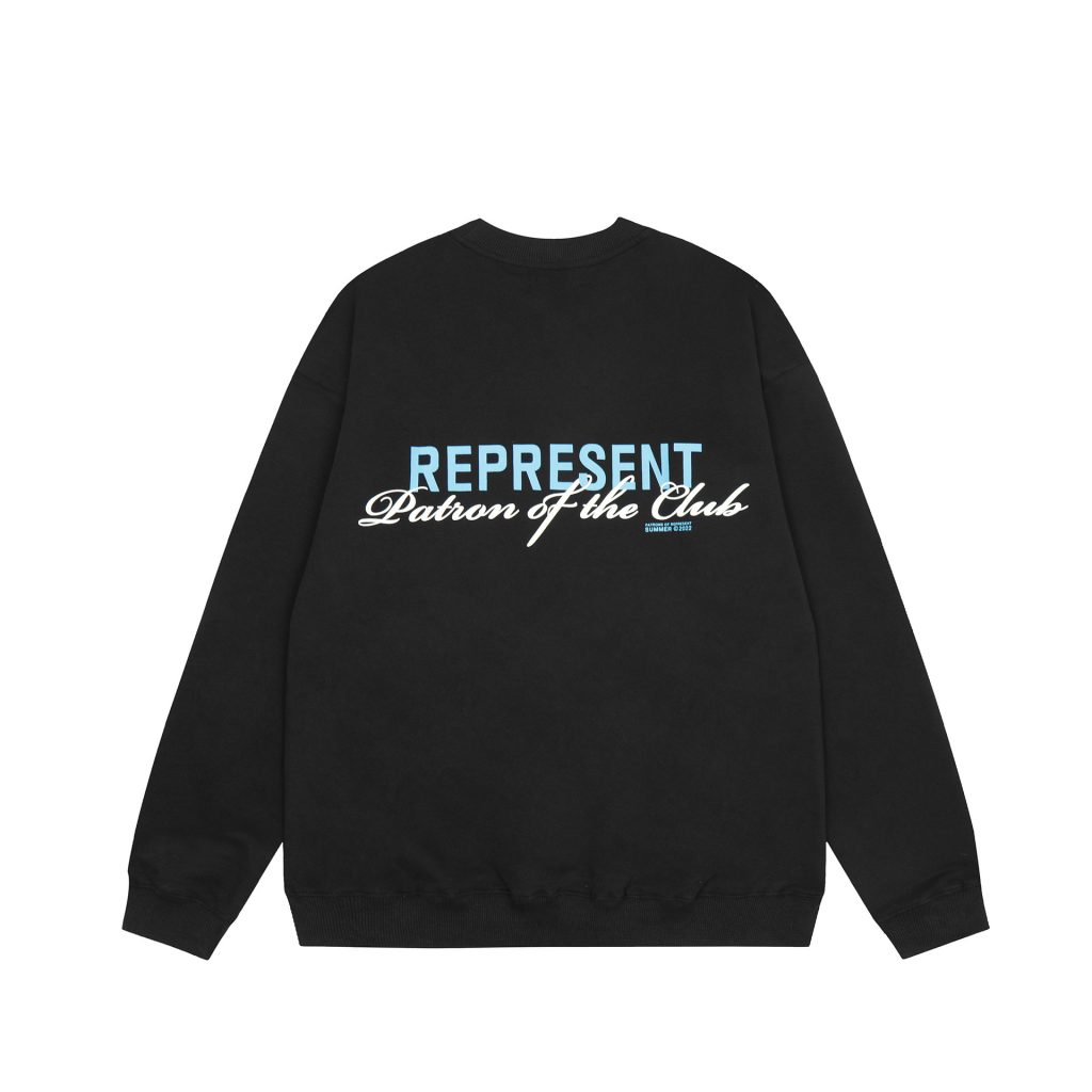Represent Owners Club Line Logo Crewneck Sweatshirt Black OKZY20261615