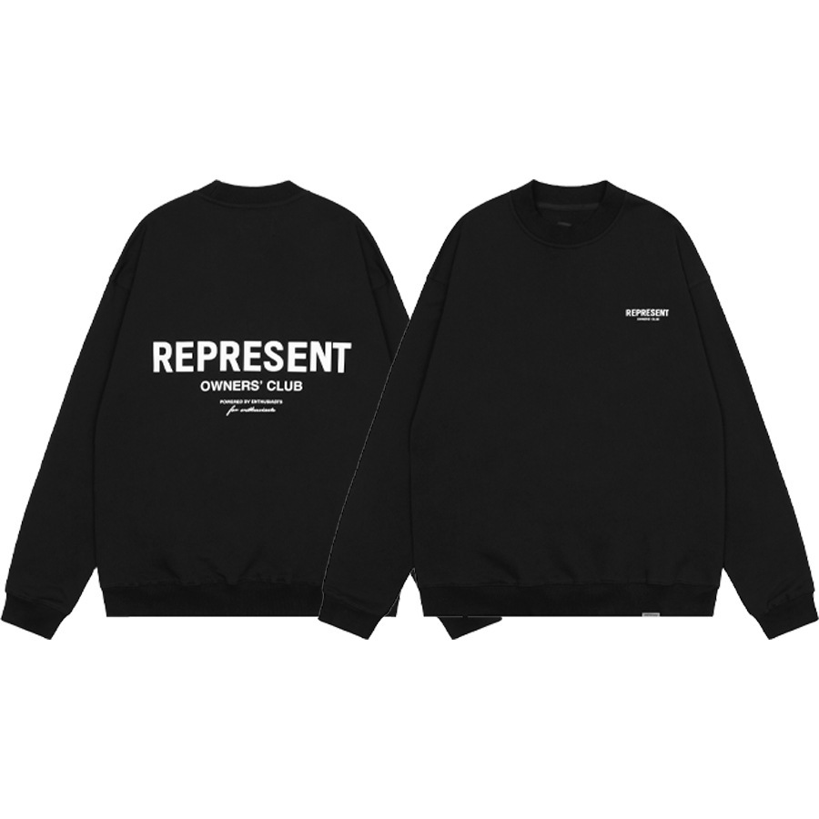 Represent Owners Club Back Print Crewneck Sweatshirt Black OKZY20261616