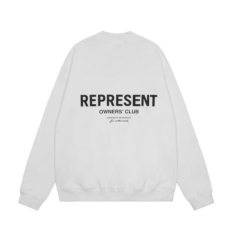 Represent Owners Club Back Print Crewneck Sweatshirt White OKZY20261617