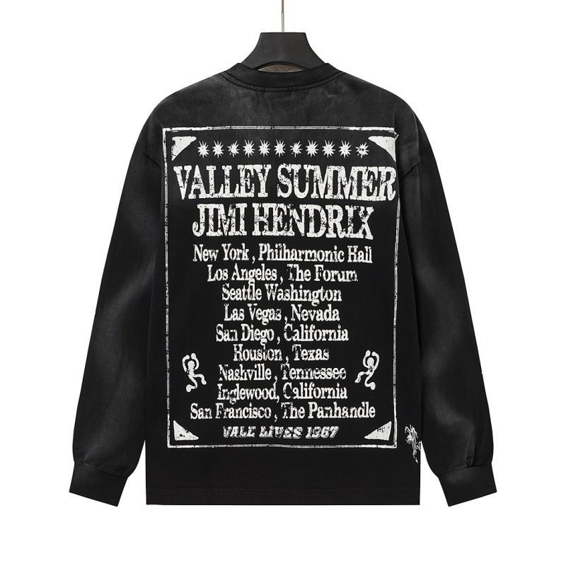 Vale Forever Jimi Hendrix Graphic Long Sleeve Tee Black OKZY20261621