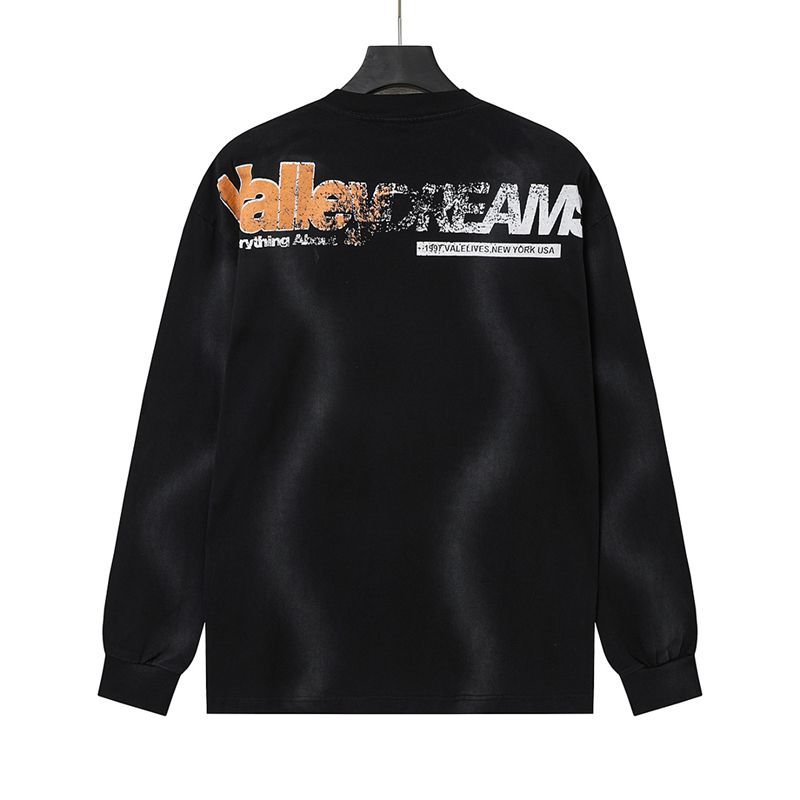 Vale Forever Retro Figure Graphic Long Sleeve Tee Black OKZY20261625