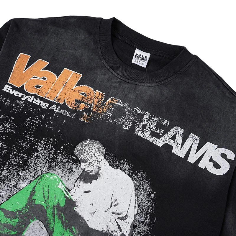 Vale Forever Retro Figure Graphic Long Sleeve Tee Black OKZY20261625