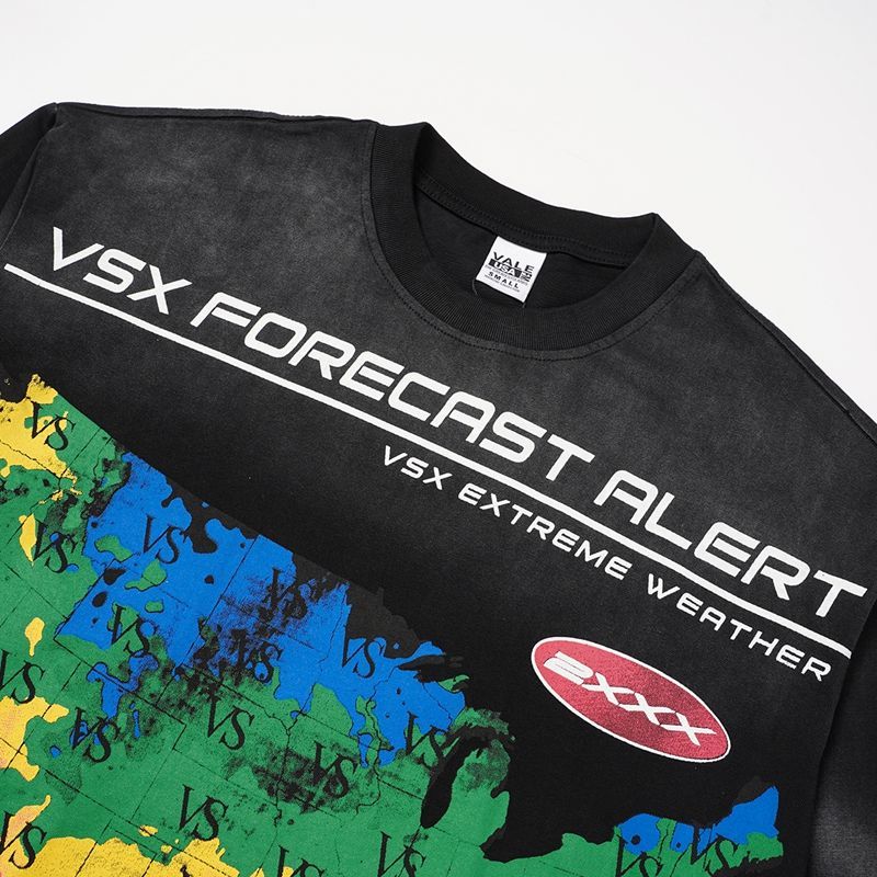 Vale Forever Valley Dreams US Map Weather Forecast Long Sleeve Tee Black OKZY20261627