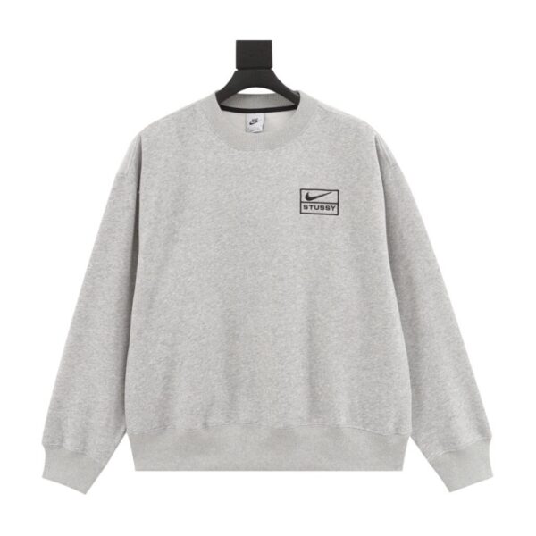 Stussy x Nike Box Logo Crewneck Sweatshirt Heather Grey OKZY20261631