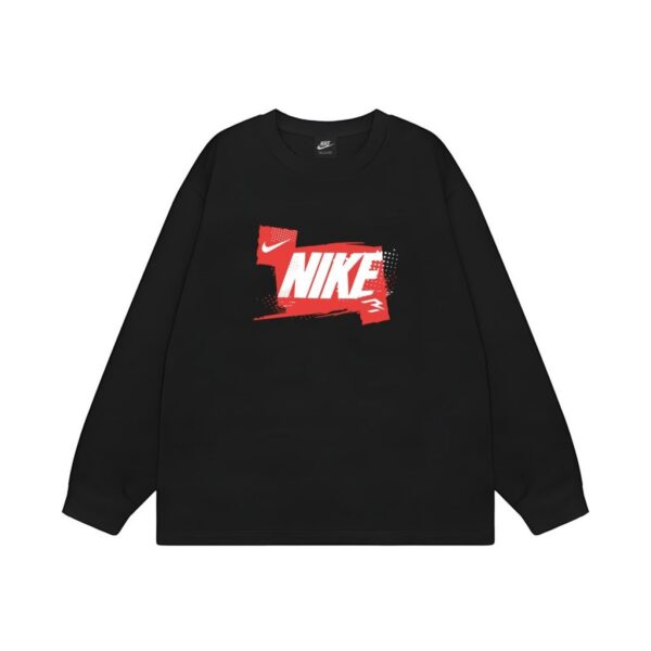 Nike Brush Stroke Logo Long Sleeve Tee Black OKZY20261634