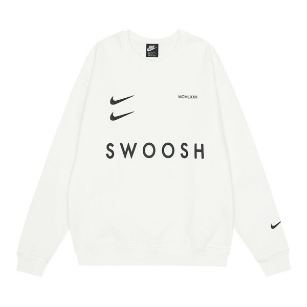 Nike Double Swoosh Swoosh Letter Crewneck Sweatshirt Off White OKZY20261635