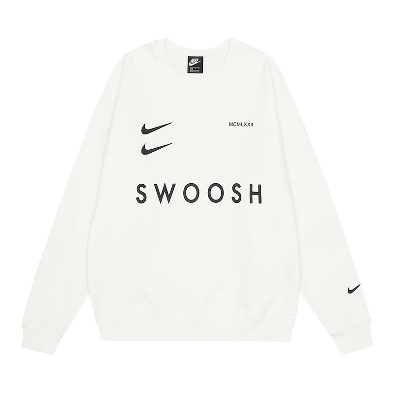 Nike Double Swoosh Swoosh Letter Crewneck Sweatshirt Off White OKZY20261635