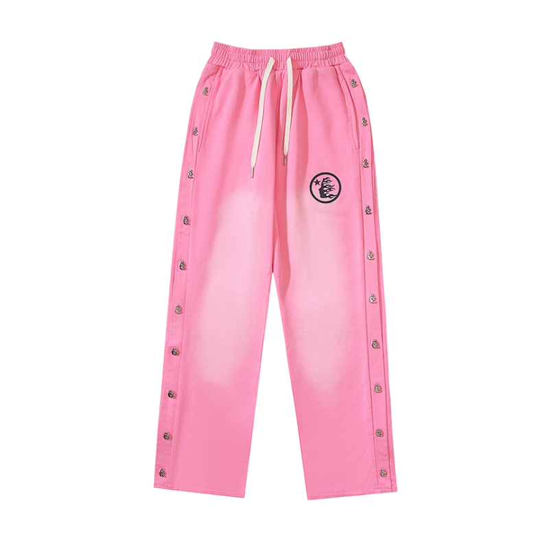 Hellstar Pink Side Button Straight Sweatpants OKZY2026163
