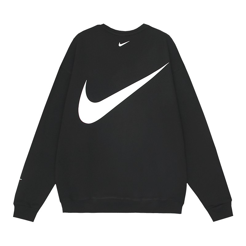 Nike Double Swoosh Swoosh Letter Crewneck Sweatshirt Black OKZY20261641