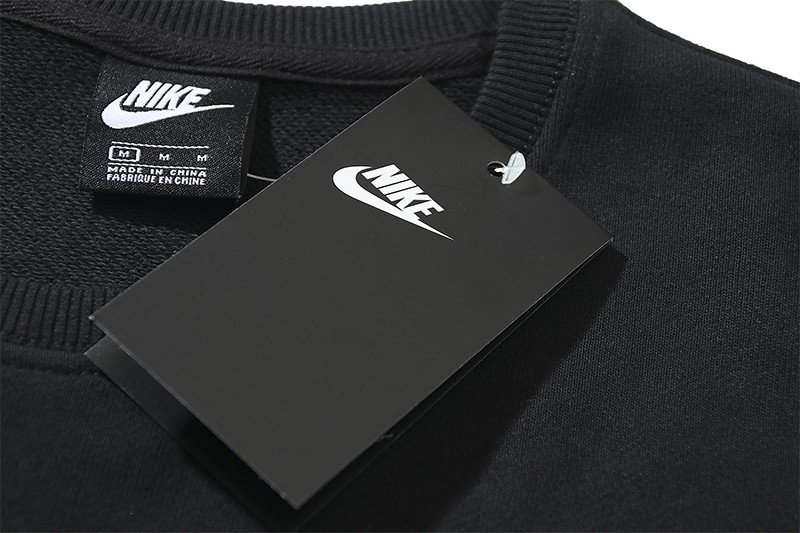 Nike Double Swoosh Swoosh Letter Crewneck Sweatshirt Black OKZY20261641