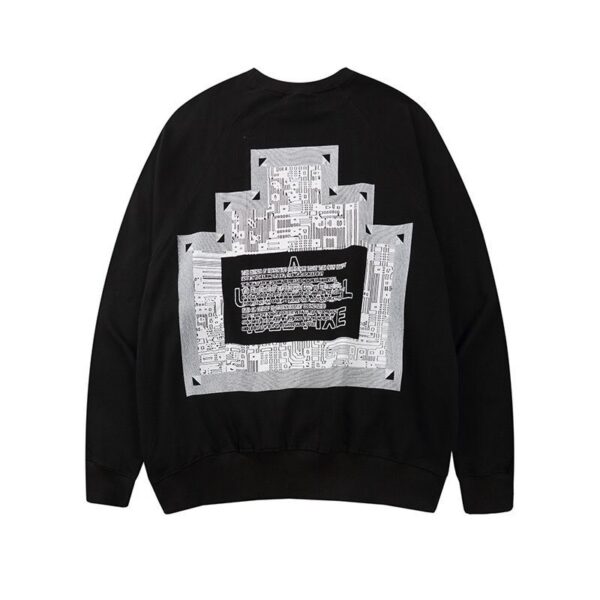 Cav Empt Circuit Board Back Print Crewneck Sweatshirt Black OKZY20261644