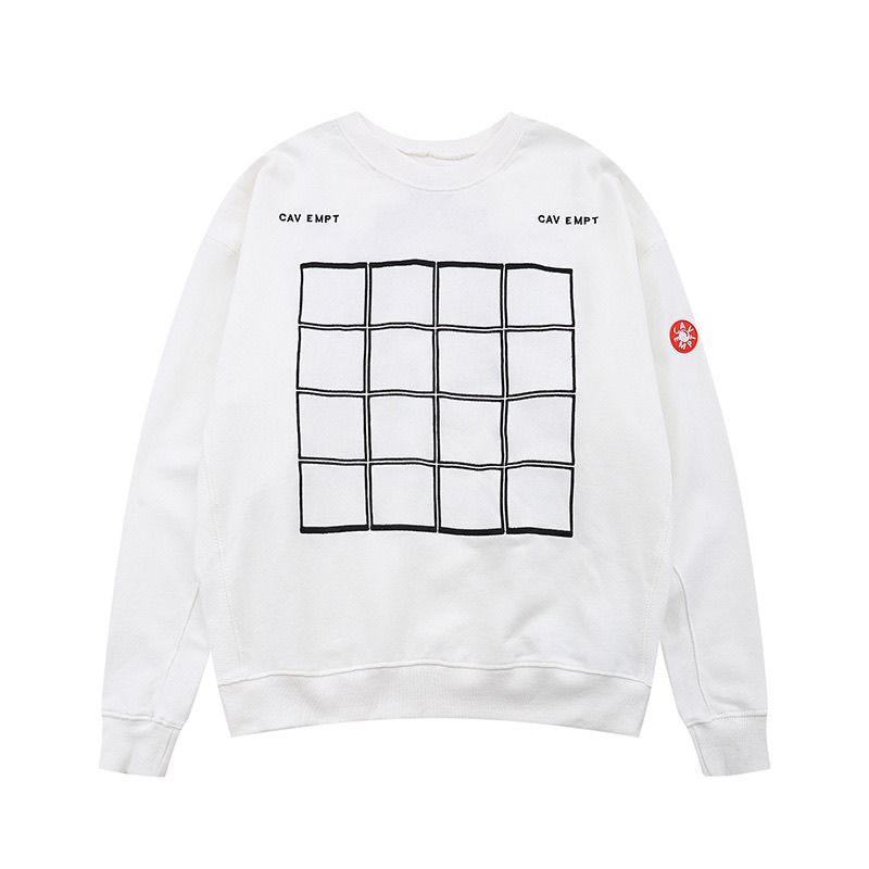 Cav Empt Grid Line Print Crewneck Sweatshirt White OKZY20261646