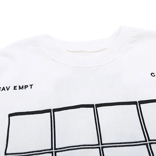 Cav Empt Grid Line Print Crewneck Sweatshirt White OKZY20261646