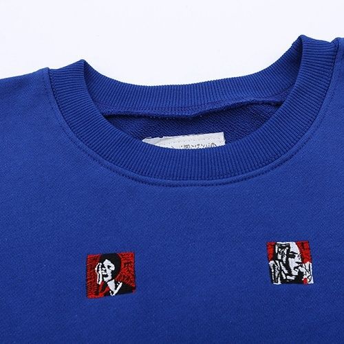 Cav Empt Mini Portrait Collage Crewneck Sweatshirt Blue OKZY20261647