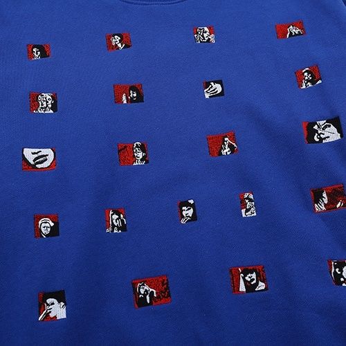 Cav Empt Mini Portrait Collage Crewneck Sweatshirt Blue OKZY20261647