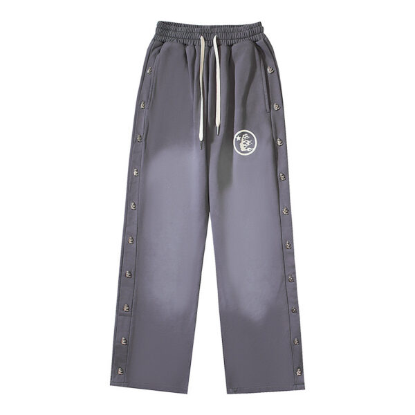 Hellstar Grey Side Button Straight Sweatpants OKZY2026164