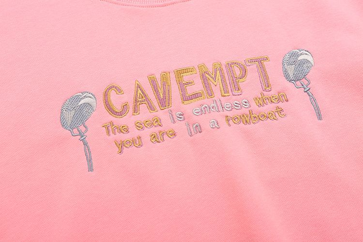 Cav Empt Letter Logo Embroidery Crewneck Sweatshirt Pink OKZY20261650
