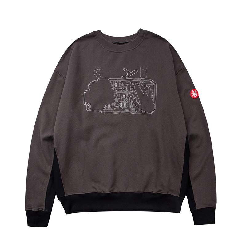 Cav Empt Hand Circuit Graphic Crewneck Sweatshirt Dark Grey OKZY20261651