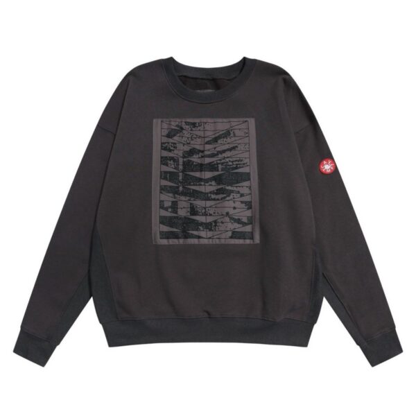 Cav Empt Distressed Patch Print Crewneck Sweatshirt Dark Grey OKZY20261652