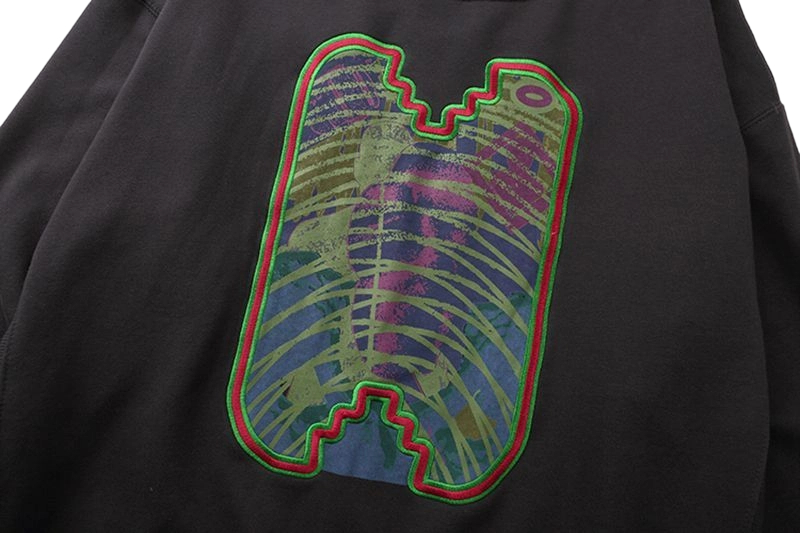 Cav Empt Skeleton Frame Graphic Crewneck Sweatshirt Black OKZY20261653