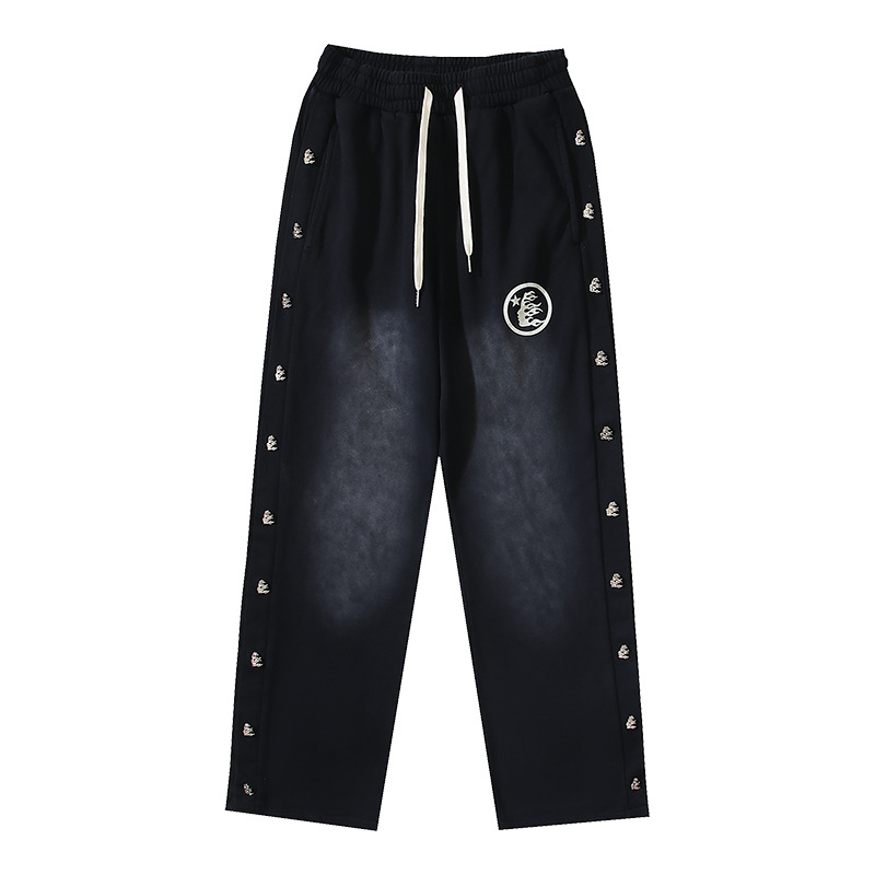 Hellstar Black Side Button Straight Sweatpants OKZY2026165