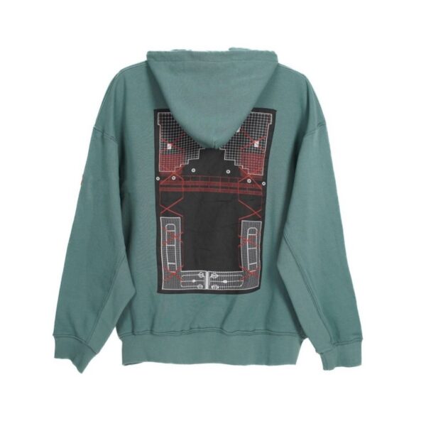 Cav Empt Back Grid Blueprint Print Hoodie Green OKZY20261660