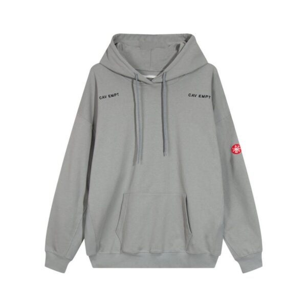 Cav Empt Double Chest Logo Hoodie Grey OKZY20261663