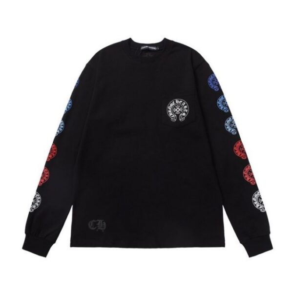 Chrome Hearts Multi Color Circle Logo Long Sleeve Tee Black OKZY20261670