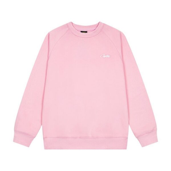 Corteiz Script Logo Raglan Crewneck Sweatshirt Pink OKZY20261677