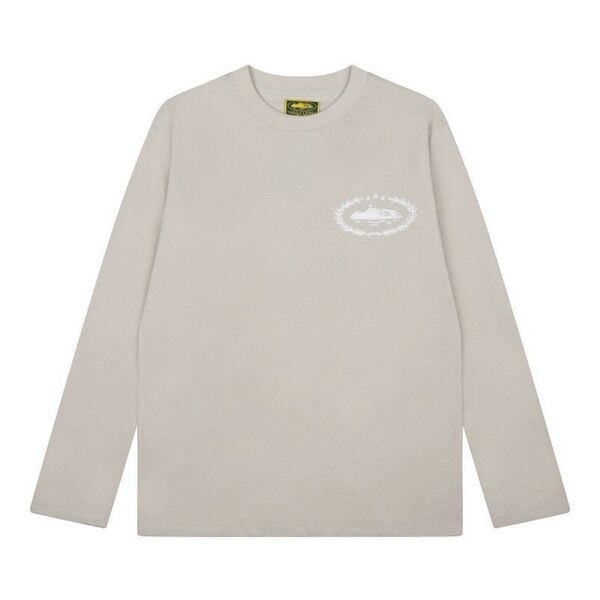 Corteiz Wreath Island Logo Long Sleeve Tee Khaki OKZY20261679