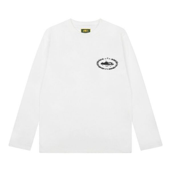 Corteiz Wreath Island Logo Long Sleeve Tee White OKZY20261680