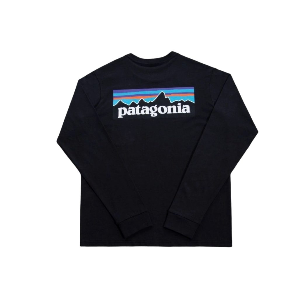 Patagonia Mountain Logo Back Print Long Sleeve Tee Black OKZY20261681