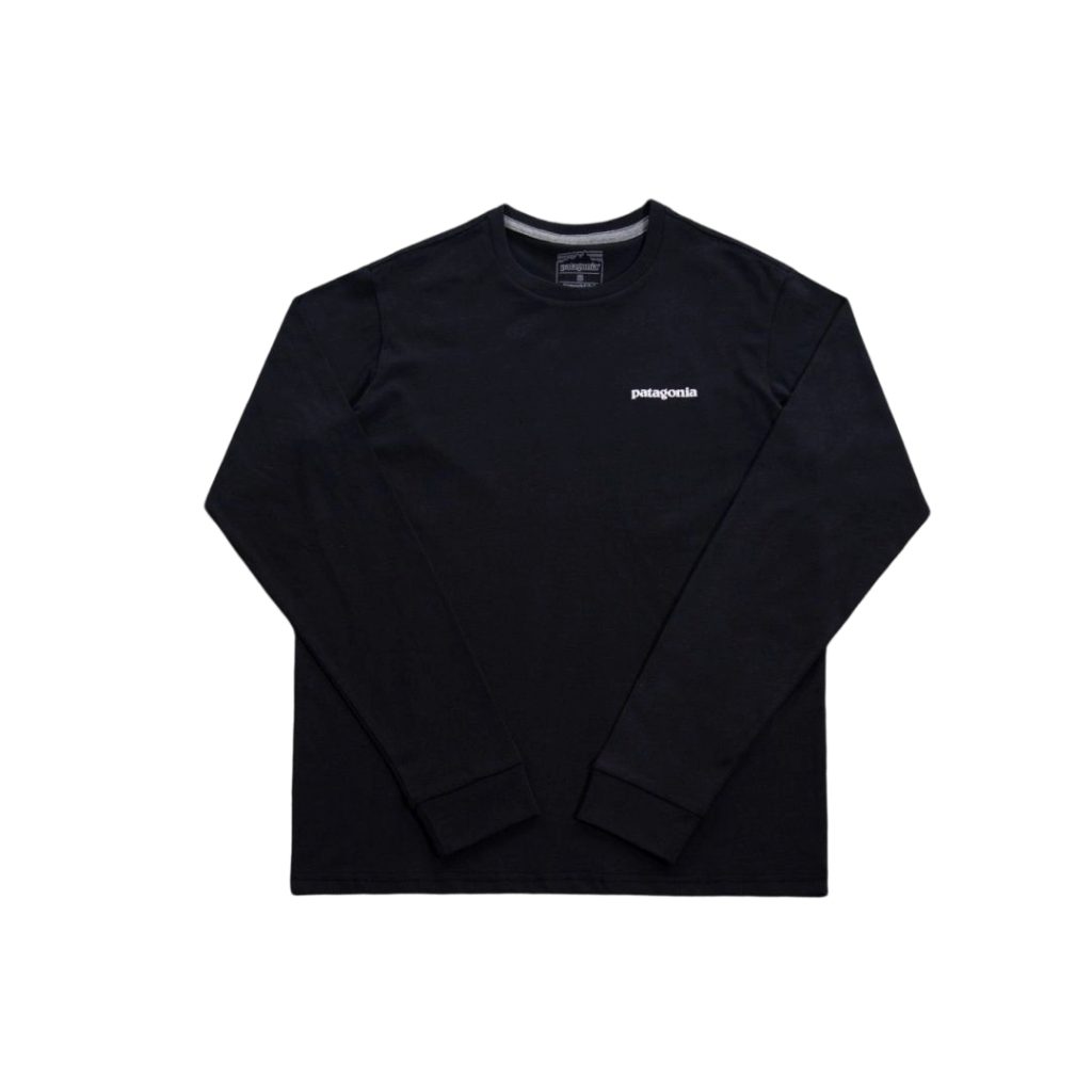 Patagonia Mountain Logo Back Print Long Sleeve Tee Black OKZY20261681