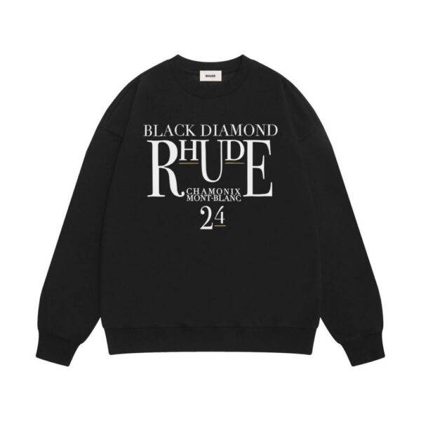 Rhude Black Diamond 24 Logo Crewneck Sweatshirt Black OKZY20261691
