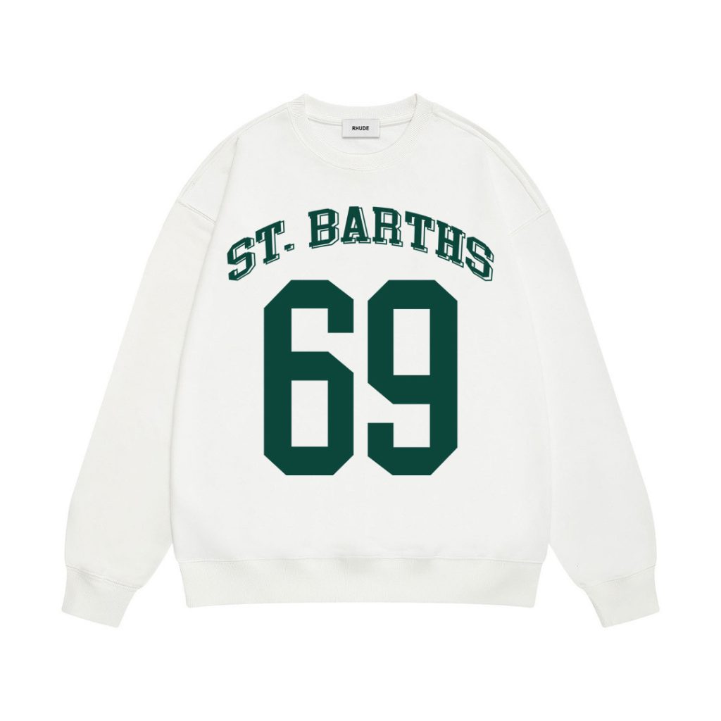 Rhude St.Barths 69 Number Crewneck Sweatshirt White OKZY20261694