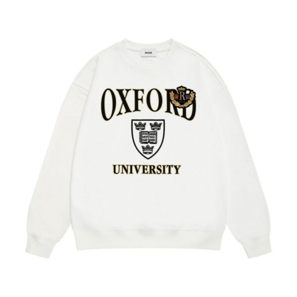Rhude Oxford University Crest Crewneck Sweatshirt White OKZY20261695