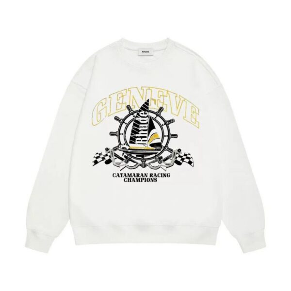 Rhude Geneve Sailing Racing Crewneck Sweatshirt White OKZY20261698