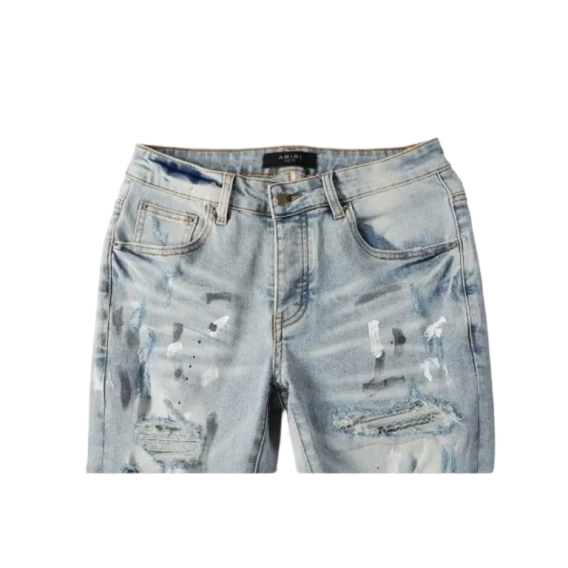 Amiri Light Wash Splash Denim OKZY202616