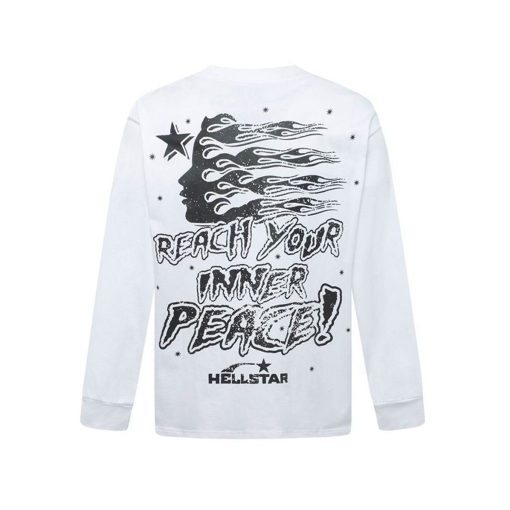 Hellstar Meditation Skeleton Long Sleeve Tee White OKZY20261702