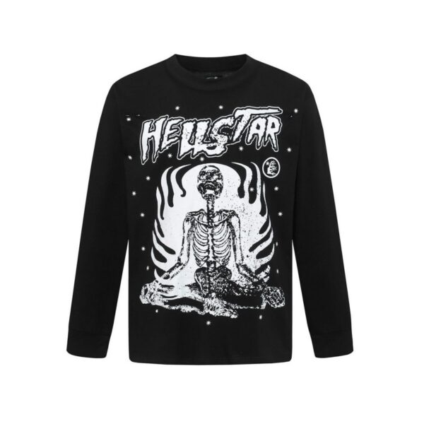 Hellstar Meditation Skeleton Long Sleeve Tee Black OKZY20261703