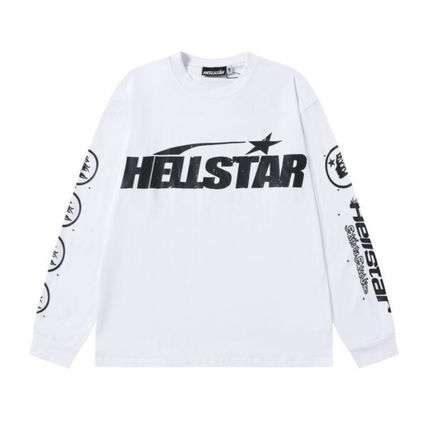 Hellstar Star Logo Sleeve Print Long Sleeve Tee White OKZY20261708