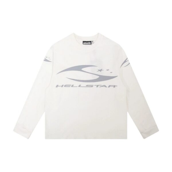 Hellstar Logo Long Sleeve Tee White OKZY20261715