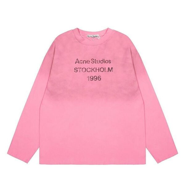Acne Studios Stockholm 1996 Gradient Long Sleeve Tee Pink OKZY20261716
