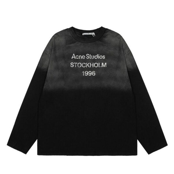 Acne Studios Stockholm 1996 Gradient Long Sleeve Tee Black OKZY20261717